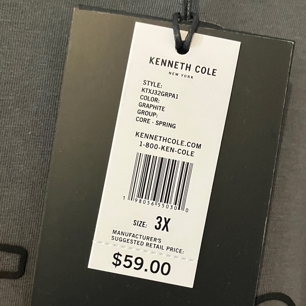 Kenneth Cole Charcoal Gray Men's Tee - Picture 5 of 6